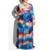 Lovely Stylish Tie-dye Printed Floor Length Dress(
