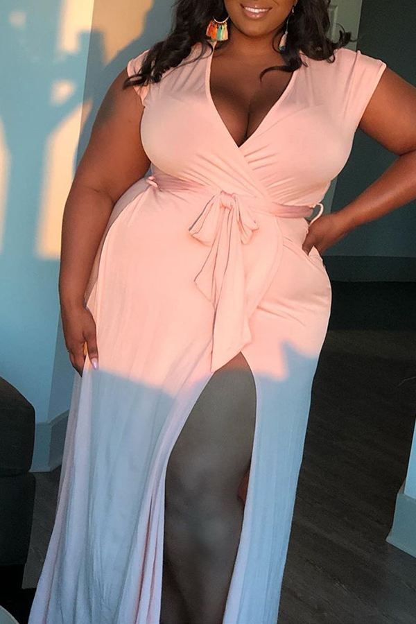 Light Pink V-Neck Dress With Lace Detail by LoveyoubeyouBoutique on Etsy | Dresses, Lace dress 