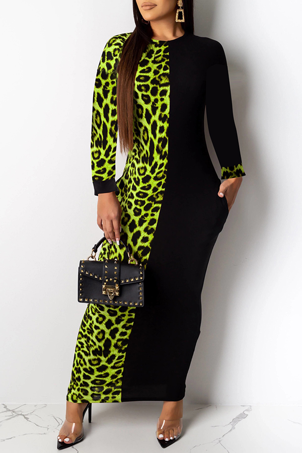 leopard print shoes with green dress