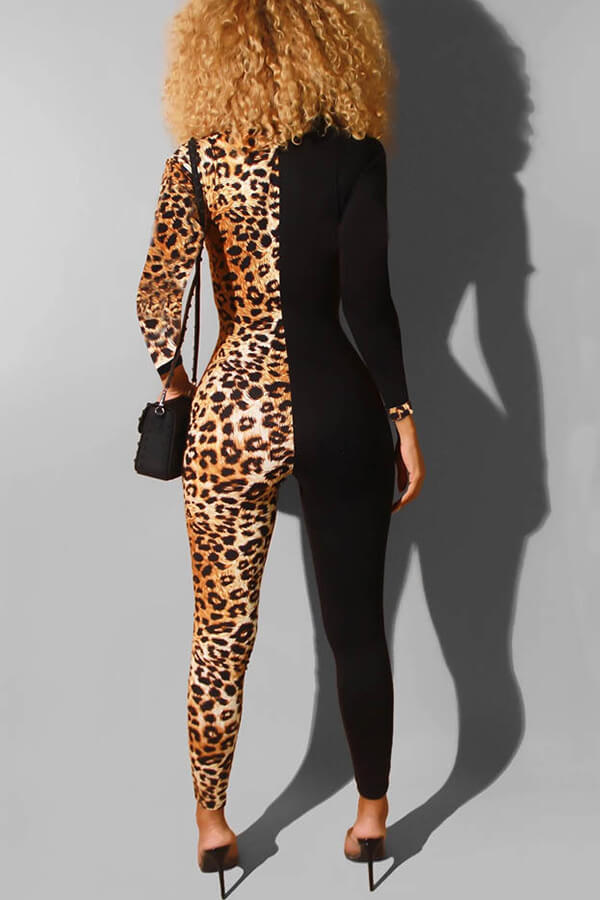 Lovely Trendy Patchwork Leopard Printed One-piece JumpsuitLW | Fashion ...