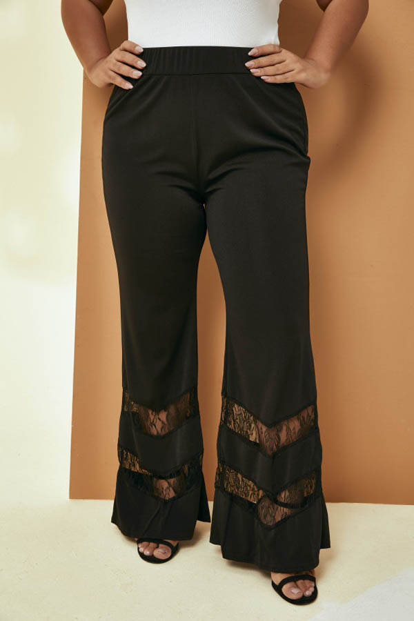 black plus size pants