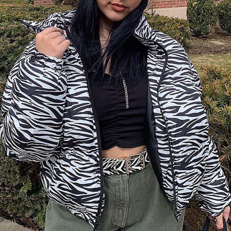 Lovely Casual Striped Black And White Winter CoatLW Fashion Online