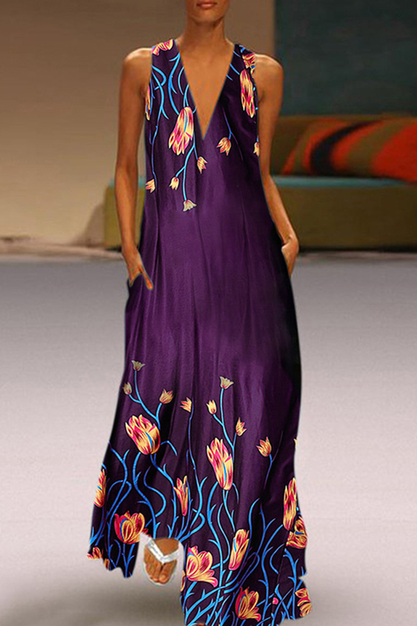 Lovely Bohemian Print Purple Maxi DressLW | Fashion Online For Women ...