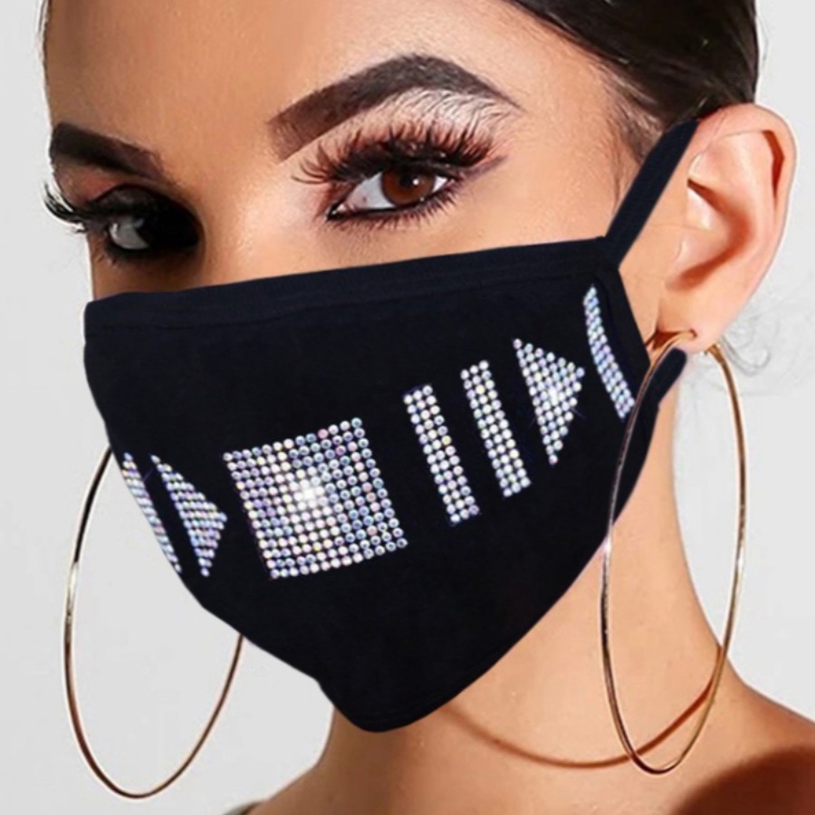 Lovely Rhinestone Decorative Carbon Black Face MaskLW Fashion Online For Women Affordable