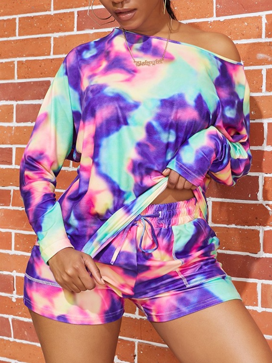 womens tie dye two piece set