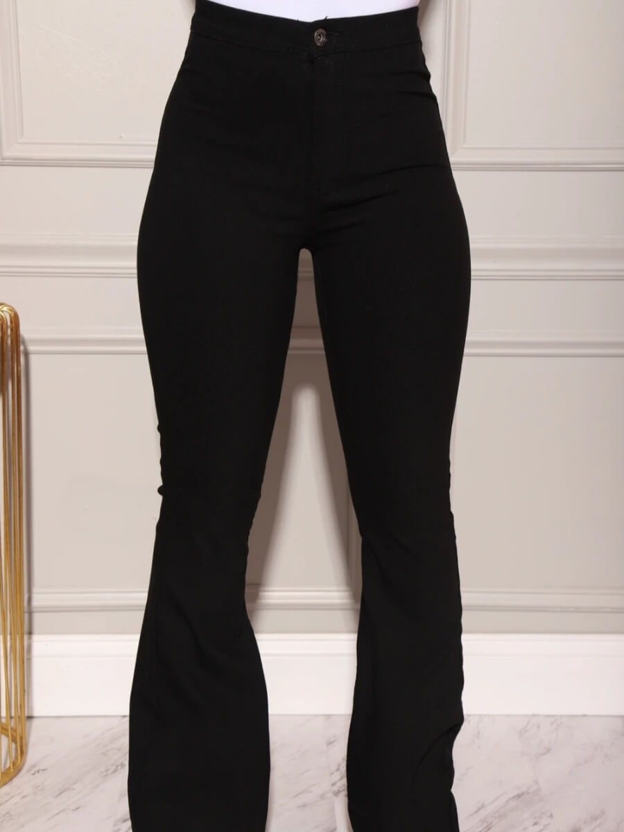Lovely Casual Basic Flared Black JeansLW | Fashion Online For Women ...