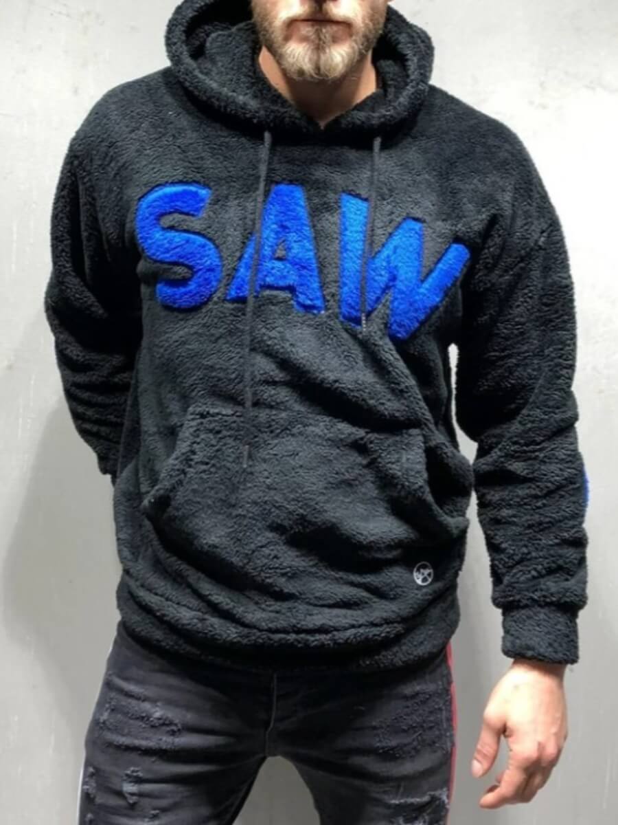 men letter embroidered sweatshirt with pants