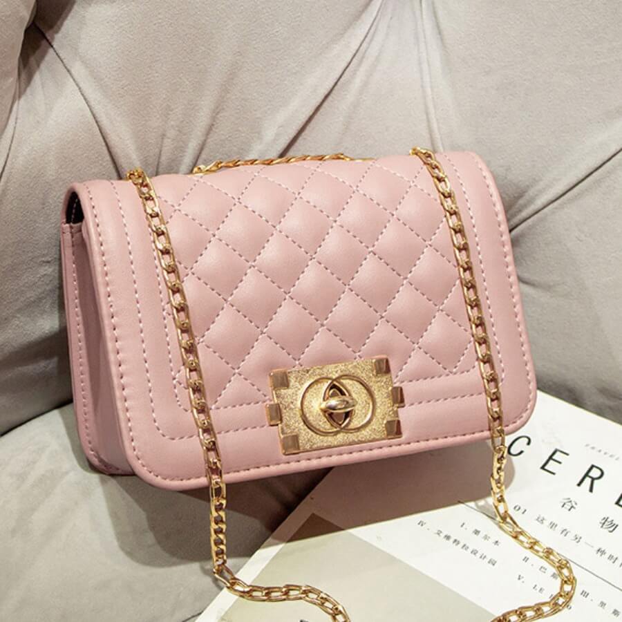 Lovely Stylish Chain Strap Pink Crossbody BagLW | Fashion Online For ...