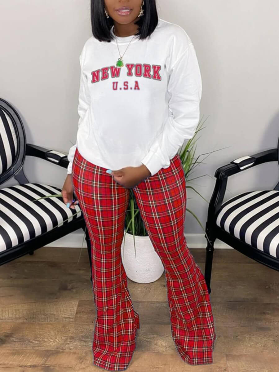 red plaid pants fashion nova