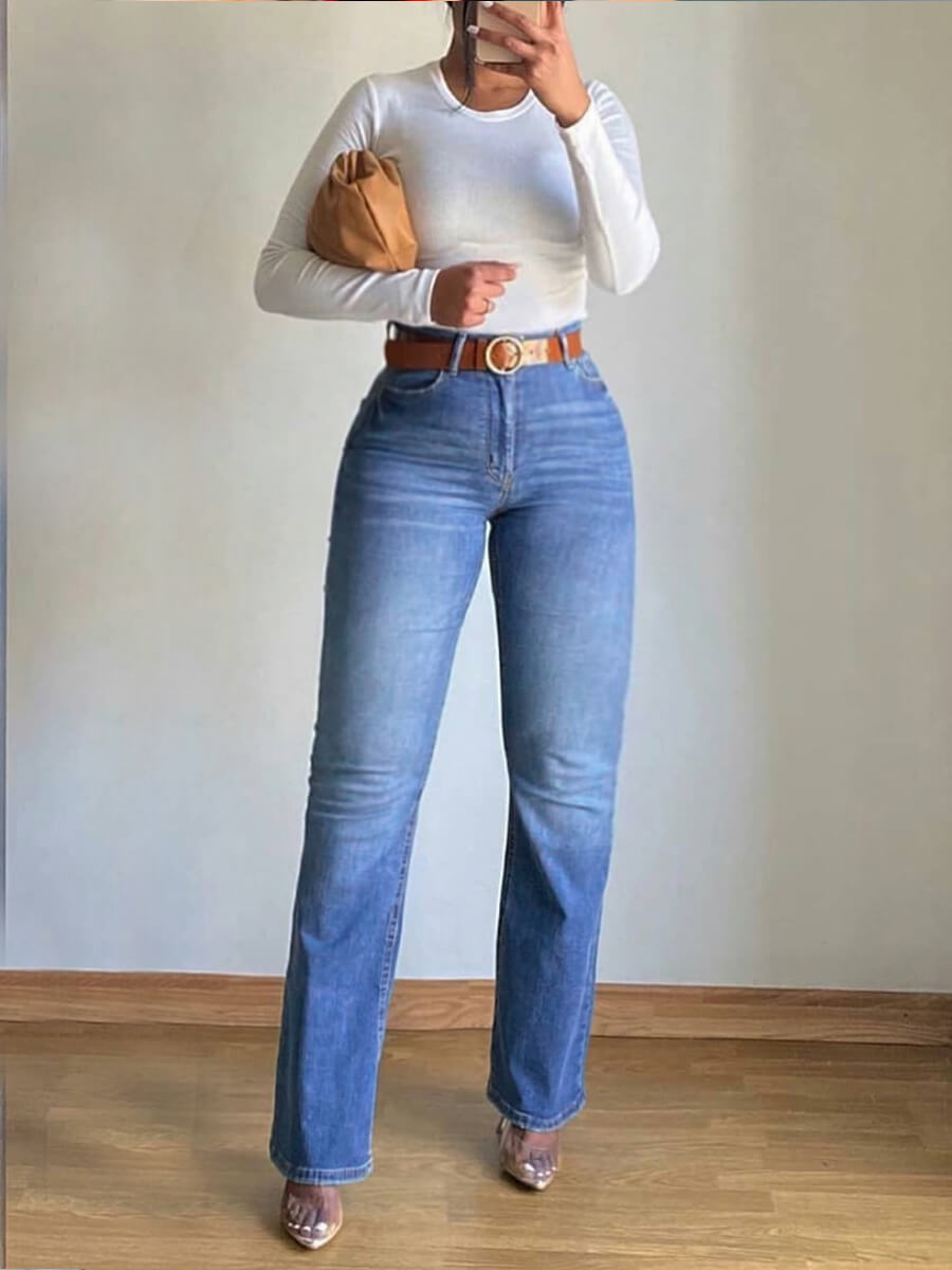 baby blue high waisted pants