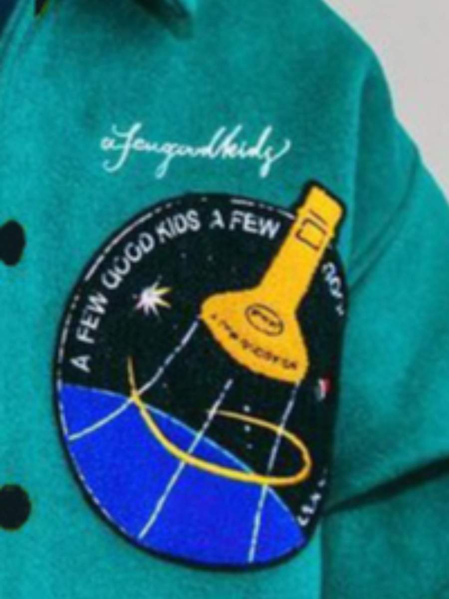 LW Men Turndown Collar Number Print Jacket Sale LovelyWholesale